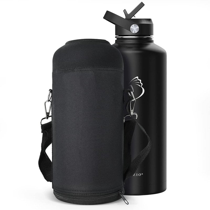 BUZIO Water Bottle Holder Carrying Pouch for 87 oz Bottles - Carry, Protect and Insulate Your Flask with This Military Grade Carrier an Adjustable Padded Shoulder Strap