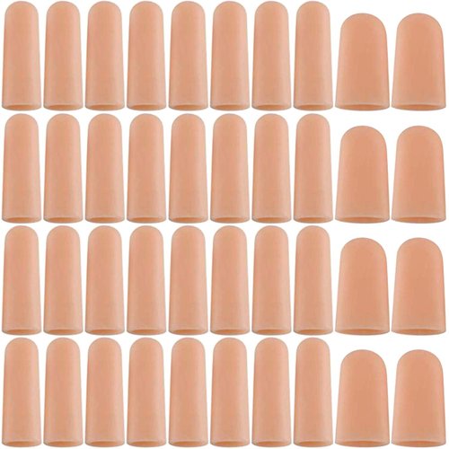 ANCIRS Gel Finger Support Protector Gloves, Gel Finger Cots/Covers - Different Sizes Silicone Fingertips for Hands Cracking, Eczema Skin (40pcs)