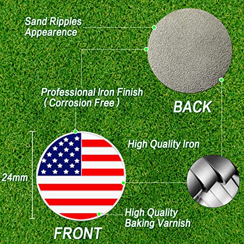 Golf Ball Marker with Hat Clip - American Flag Design