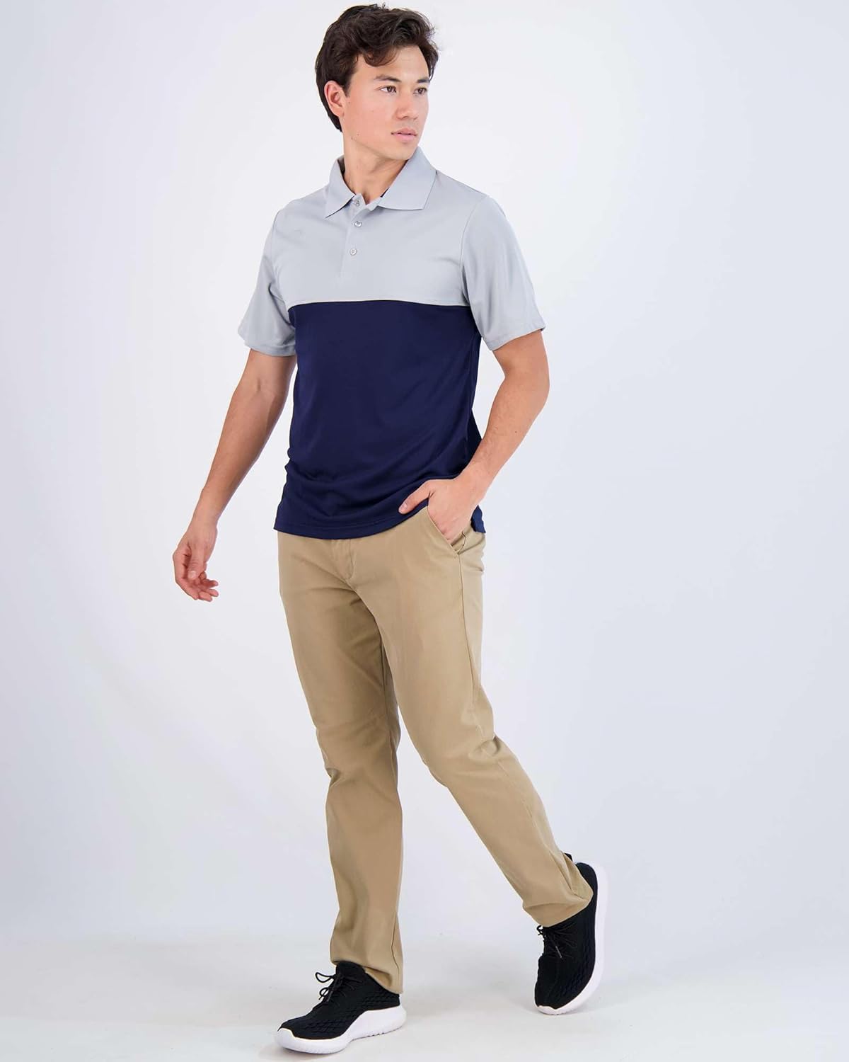 Real Essentials Men's Short Sleeve Golf Polo - Moisture-Wicking Casual Workout Shirt | Big & Tall Size