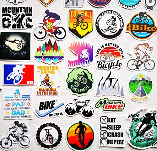 50Pcs Funny Bicycle Stickers - Waterproof MTB Decals - Sun