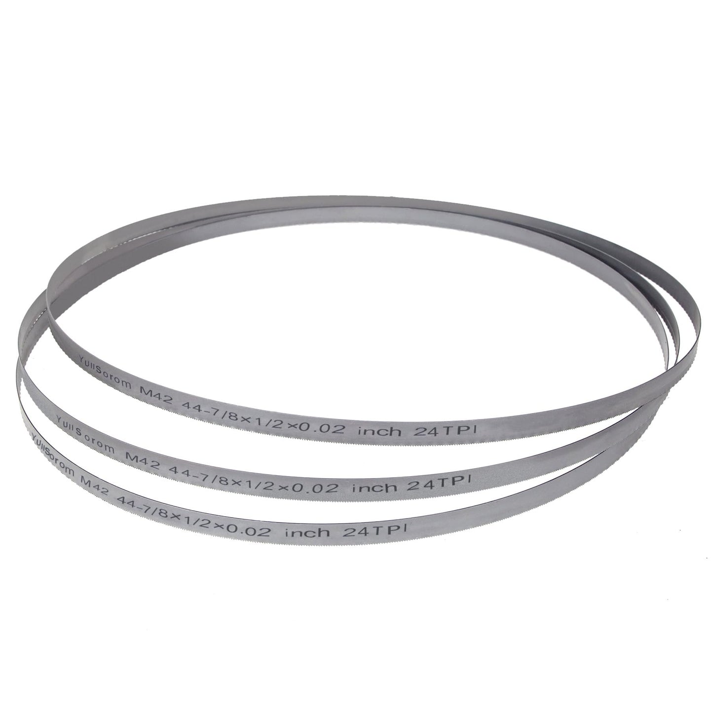 YullSorom 44-7/8-Inch Portable Bandsaw Blades 24 TPI, 44-7/8" x 1/2" x .020" Replacement for Milwaukee 48-39-0531 and DeWalt DW3984 Band Saw Blades 3-Pack