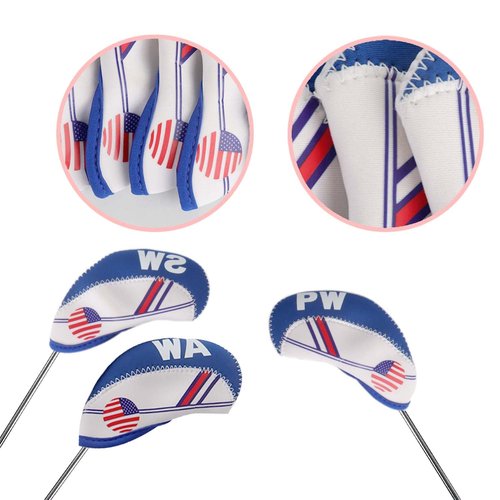HISTAR Golf Headcovers US Flag Design Golf Club Head Cover Wedge Iron Protective Cover