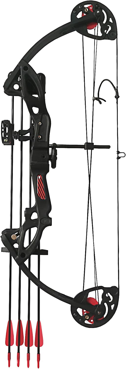 Skiennix Compound Bow - Youth & Beginner Friendly | Right-Handed, 19”-28” Draw Length, 15-29 Lbs Draw Weight, 260 FPS