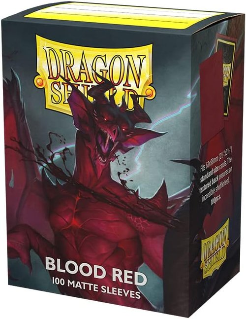 Dragon Shield | Matte Card Sleeves - 100 Count Premium TCG Protection | Blood Red - Standard Size