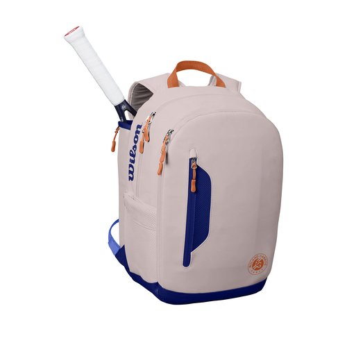 Wilson Roland Garros Premium 9 Tennis Bag, Holds up to 9 Rackets, White/Blue, WR8012601001