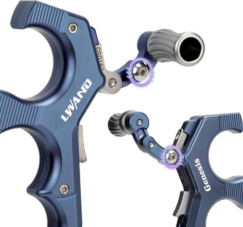 LWANO Thumb Bow Release - Adjustable 3 & 4 Finger Archery Release Aid with Trigger Travel Control