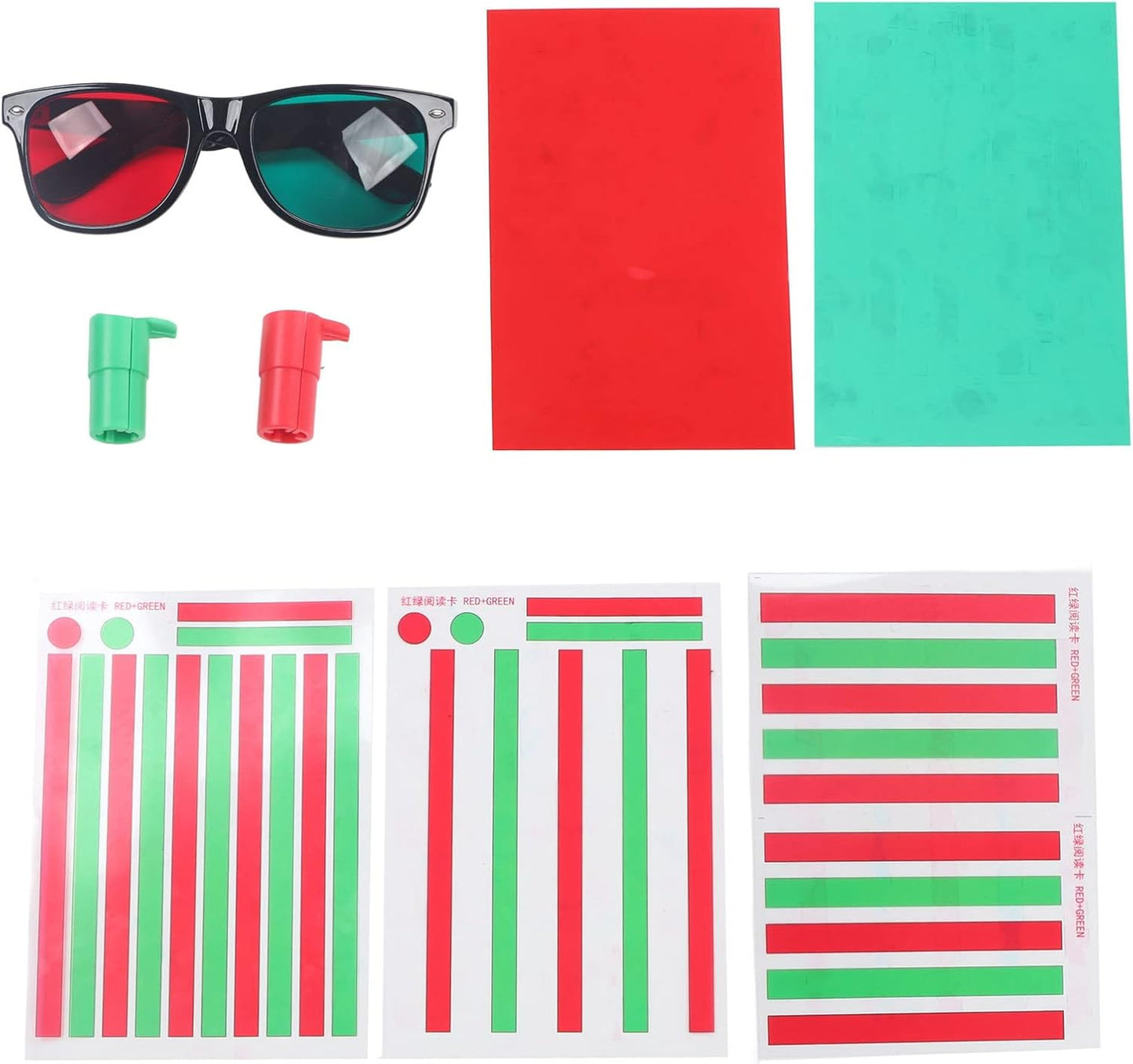 Red Green Vision Correction Cards - Myopia & Strabismus Eye Training Glasses for Amblyopia