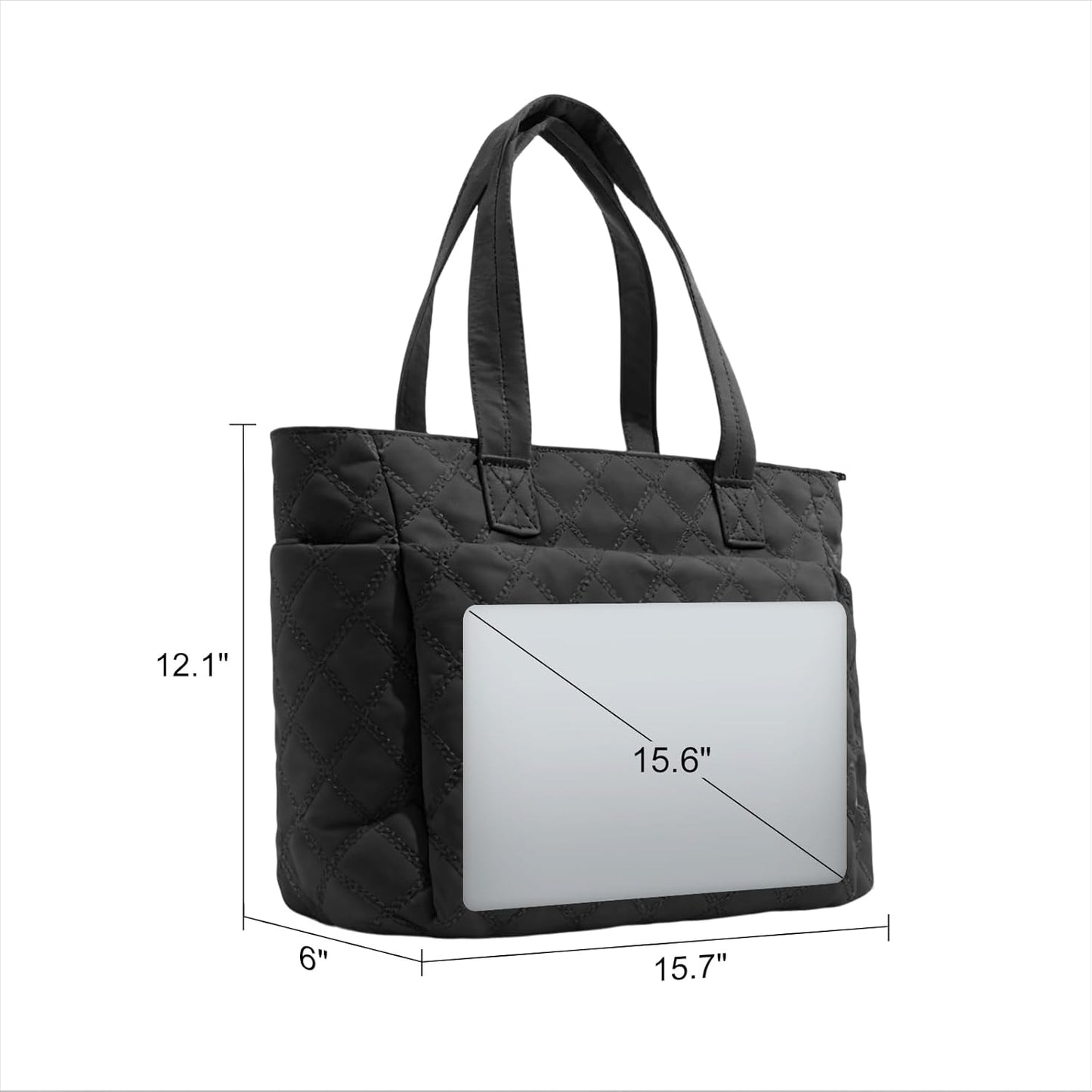 Skiennix Tote Bag for Women - Lightweight Quilted Handbag with Zippered Compartments | Perfect for Work, Travel, Gym