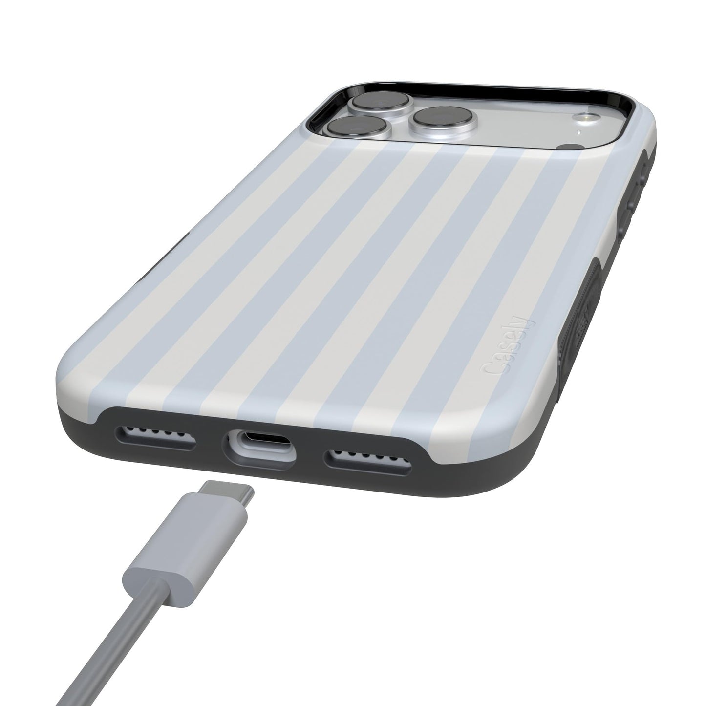 Casely iPhone 17 Pro Case | Blue Stripes | Sunday Best | Bold Protective Design | Compatible with MagSafe