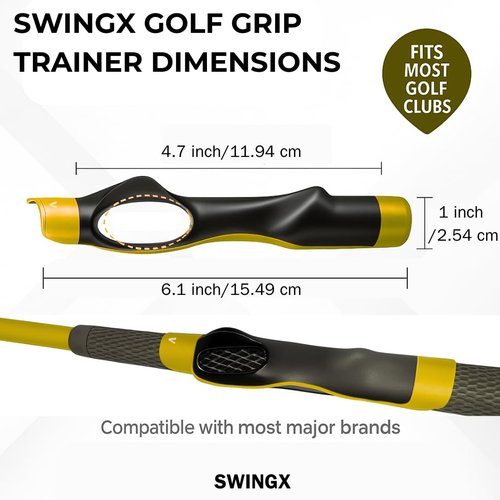 Golf Grip Trainer, Golf Grip Training Aid, Golf Club Swing Training, Snap On Grip Trainer to Improve Hand Position
