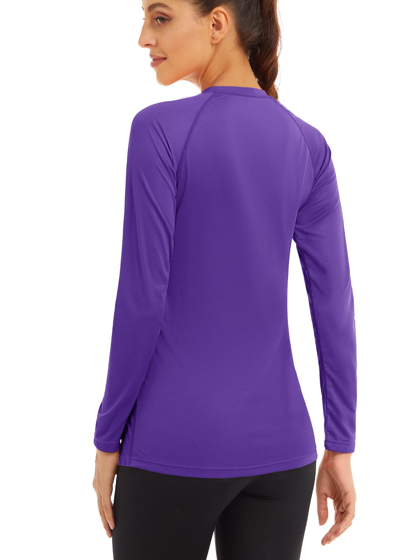 MAGCOMSEN Women Long Sleeve Shirt Lightweight Women UV Shirt Athletic Sun Protection Shirts for Women Fishing Purple