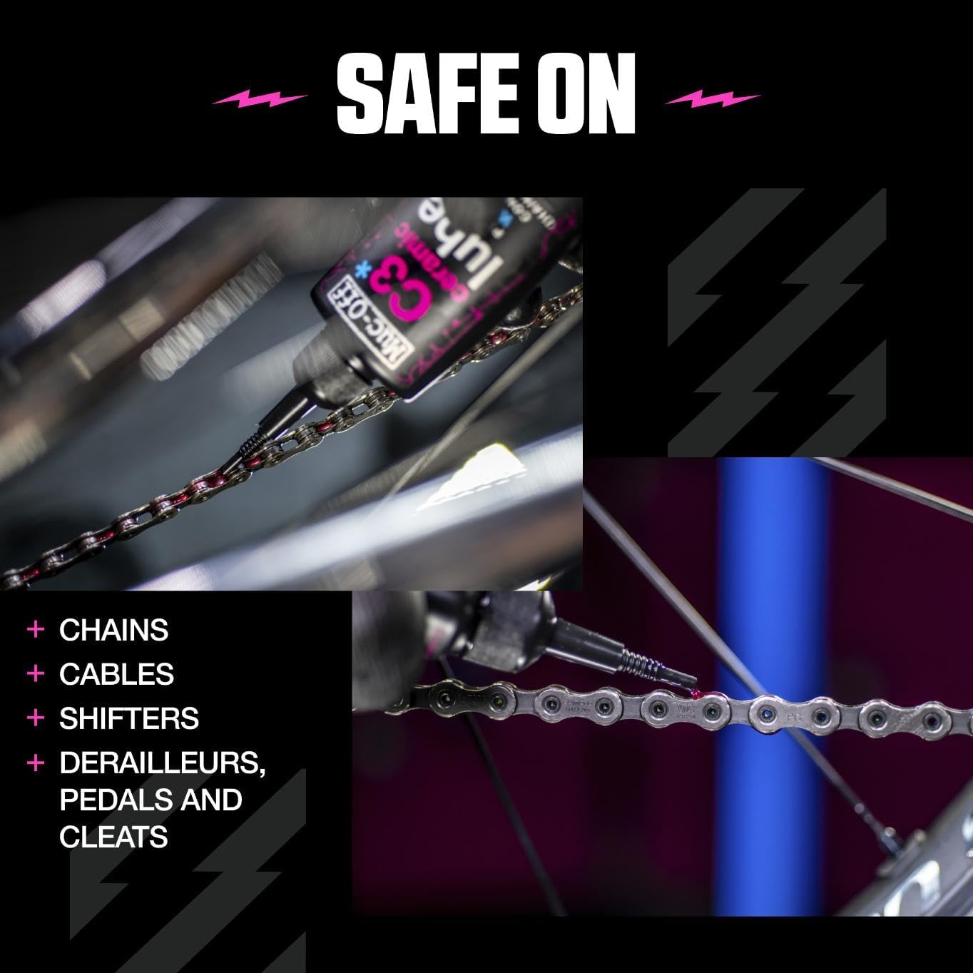 Muc-Off C3 Ceramic Wet Bike Chain Lube - Superior Protection for Smooth Performance | 120ml