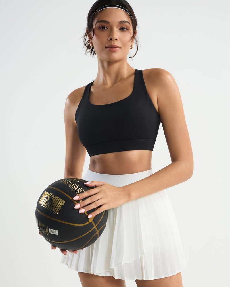 RUNNING GIRL Sports Bras for Women High Support,Molded Cup High Impact Black Workout Yoga Sports Bra with Sewn in Pads(WX3144Black,L)