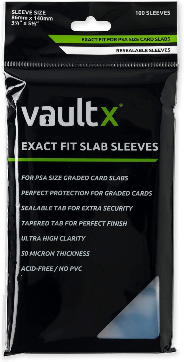 Vault X Graded Trading Card Sleeves - Exact Fit for PSA, MGC, CGC & More | 100 Pack for Collectors