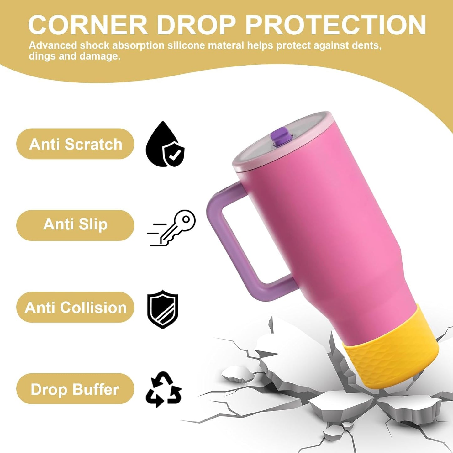 Yoelike Silicone Boot for Hydrojug 40 oz Tumbler - Anti-Slip Protective Sleeve | Dishwasher Safe, BPA Free