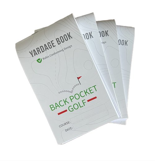 BACK POCKET GOLF Yardage Book (4 Pack) - USGA Conforming and Made in USA - Essential for Tournament Players. Fits Easily Inside Your Yardage Book or scorecard Holder.
