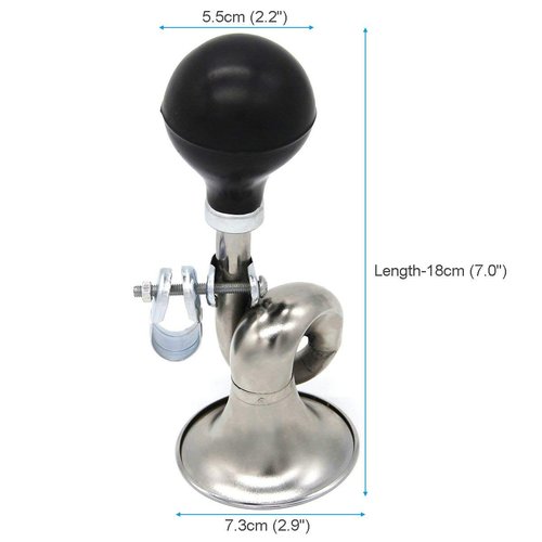 G Ganen Bugle Horn, Chrome Plated w/ Black Bulb