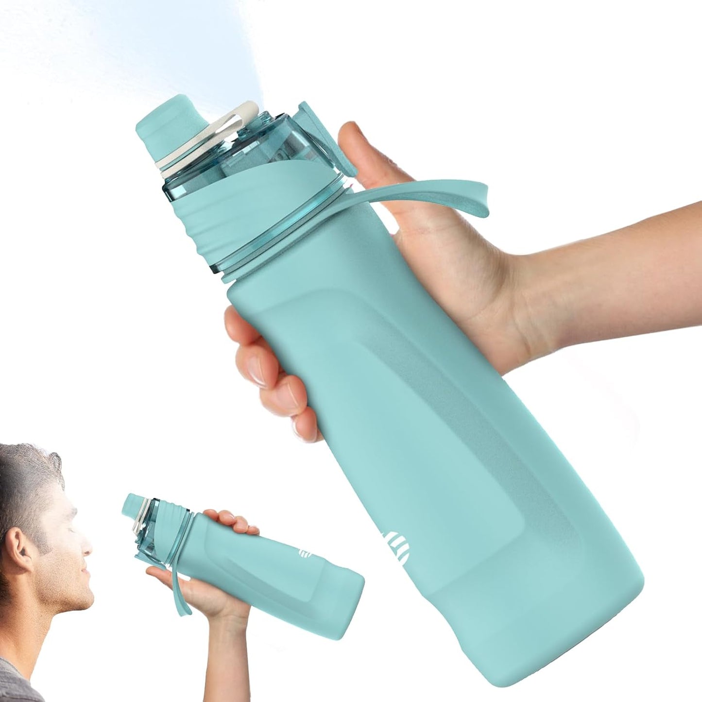 Skiennix 24oz Insulated Misting Water Bottle - 2-in-1 Mist & Sip Stainless Steel for Sports & Outdoor Activities