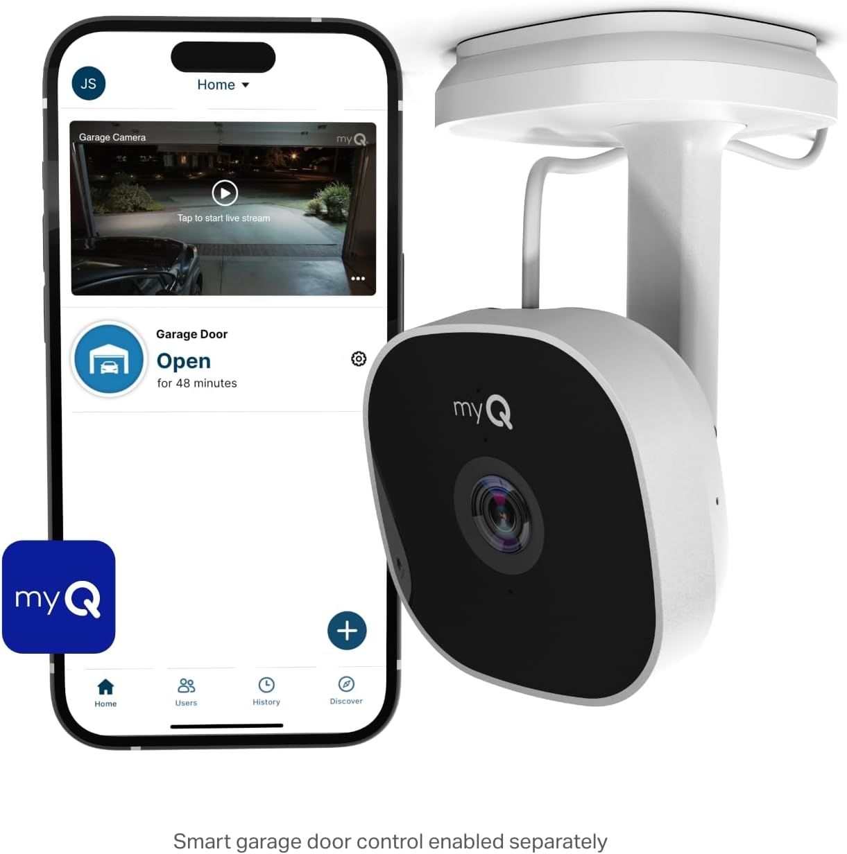 myQ Smart Outdoor Wired Security Camera by Chamberlain - HD Video, Night Vision