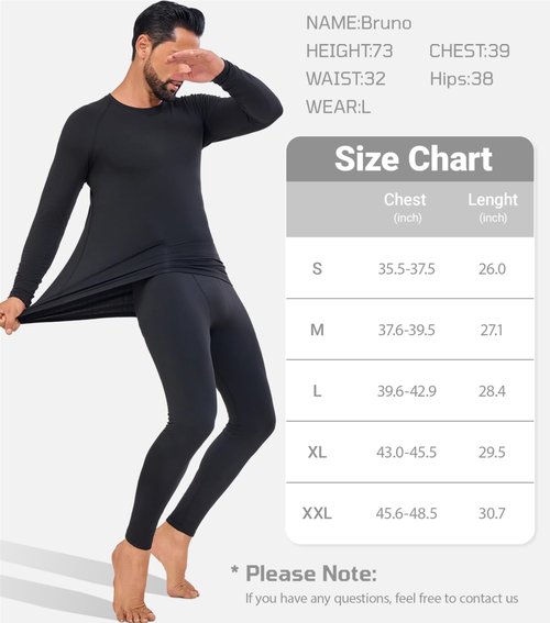 CYPER SUN Men‘s Thermal Compression Shirts 5 Pack Fleece Lined Base Layer for Cold Weather, Winter Workouts & Outdoor Activities Large