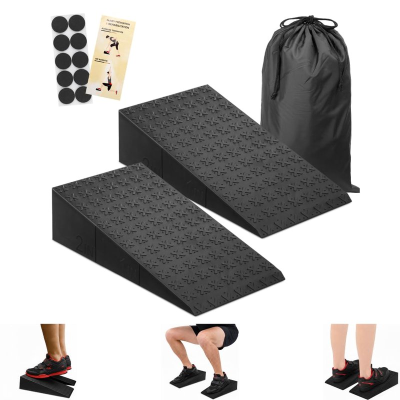 ZKDLFIRE Squat Wedge Block – 2 Pcs, Non-Slip Squat Wedges Weightlifting – Heel Elevated Squat Wedge, Heel Wedge for Squats, Slant Board for Squats to Improve Mobility, Balance, Strength & Squat Depth, Includes Anti-Slip Pads & Carrying Bag