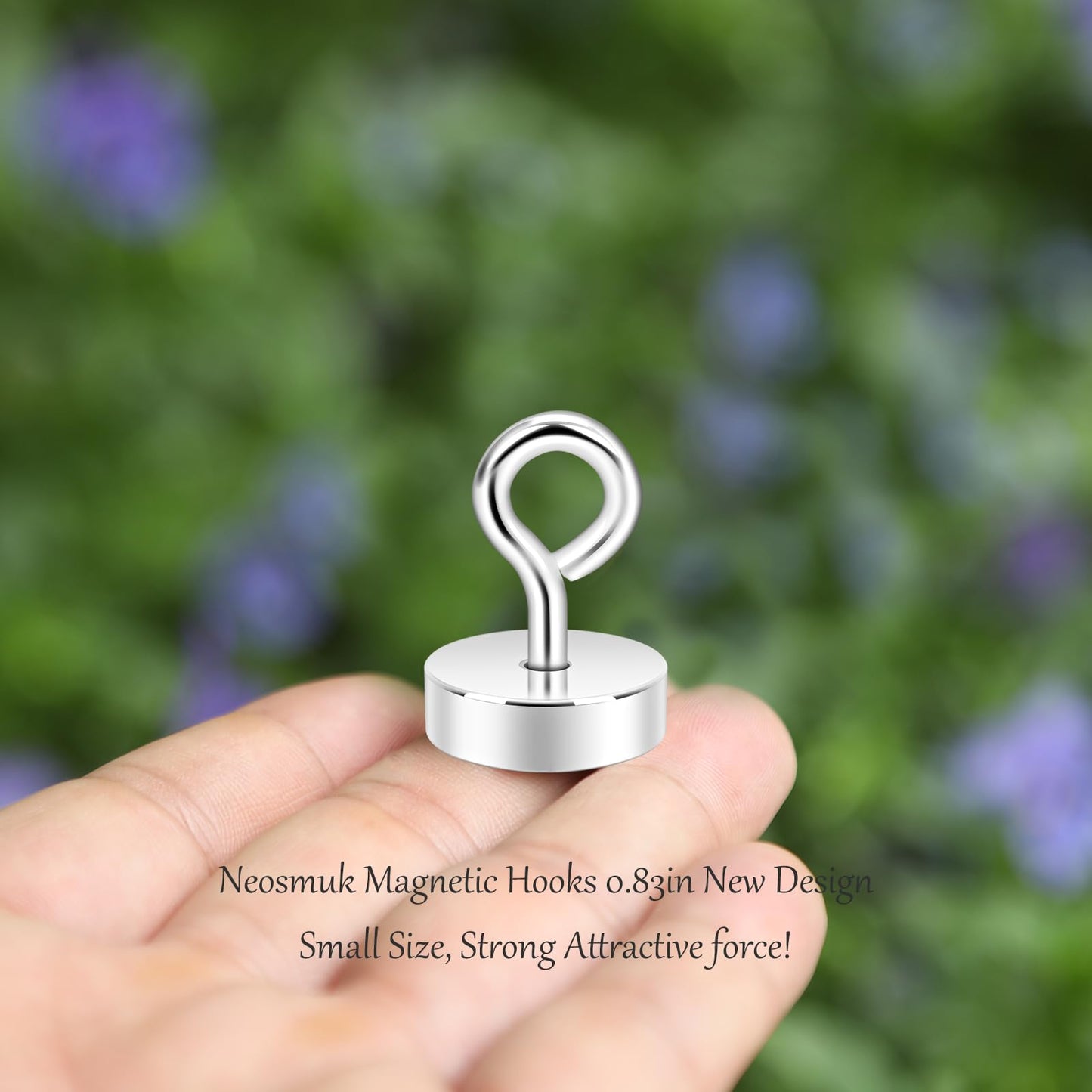 Neosmuk Magnetic Hooks,40lb Heavy Duty Earth Magnets with Hook for Refrigerator, Extra Strong Cruise Hook for Hanging, Magnetic Hanger for Cabins, Grill(Silver，10 Pack)