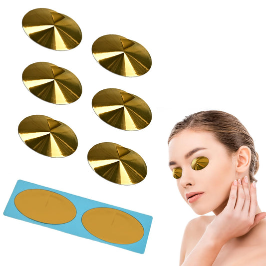 Iiglunatic Tanning Goggles, Tanning Eye Protection 50sets - Latex-Free Disposable for Stand-Up Tanning Beds, Salon & Home Use_Gold