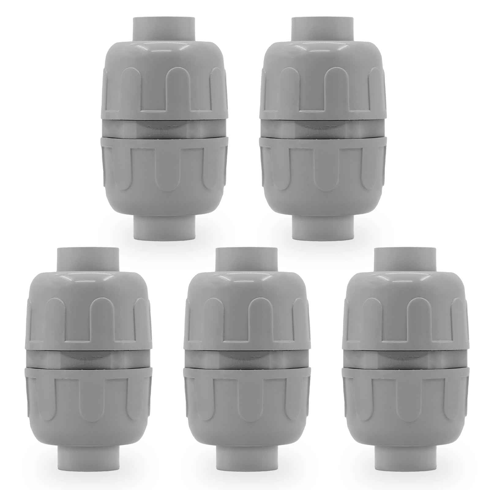 Wocloer 3/4 inch Liquid-Tight Connector,PVC Flexible Conduit Double-Ended Connector,Straight 180 Degree,Two-Way Conduit Connector,Electrical Conduit Fittings(5 Pcs)