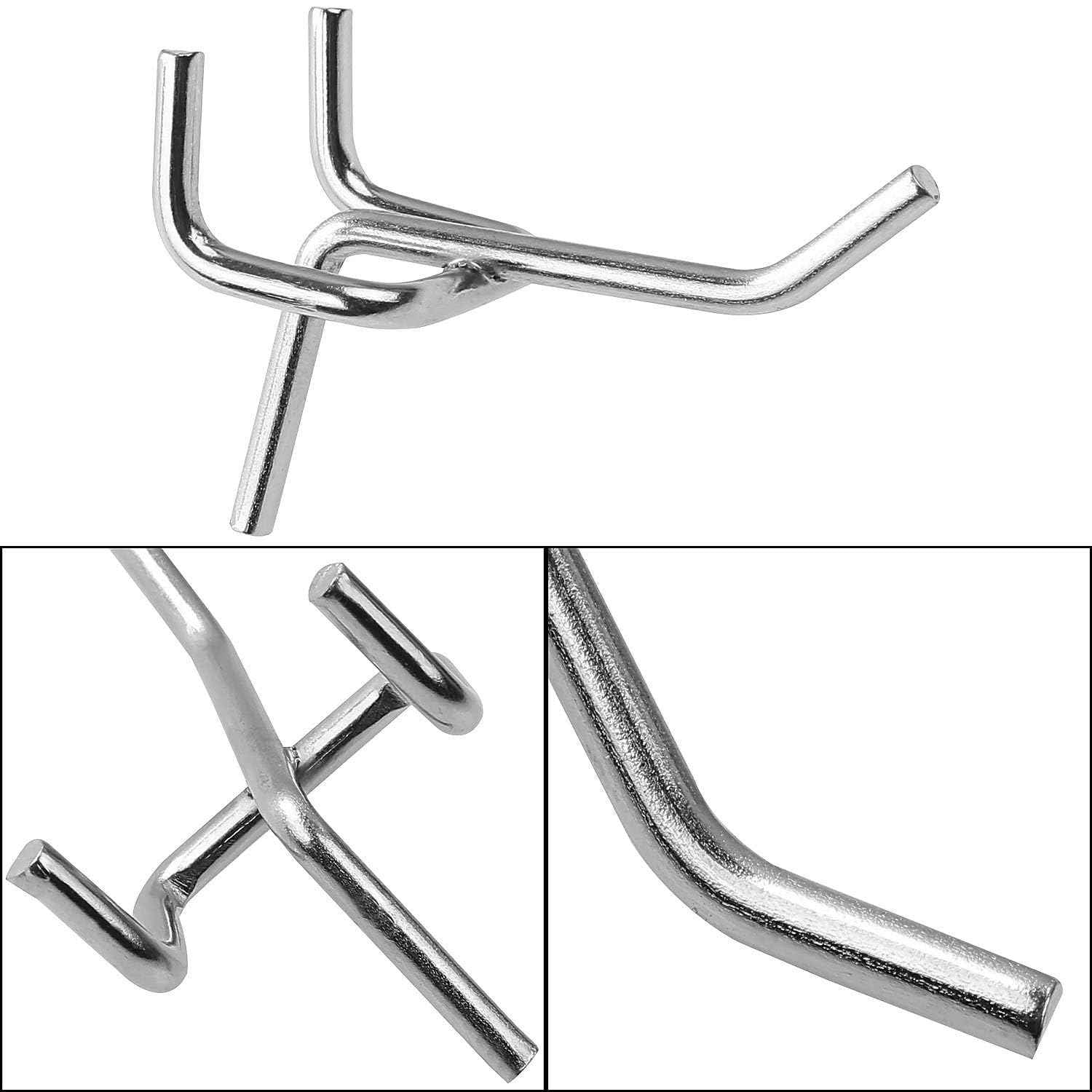 JMIATRY 100PCS Metal Pegboard Hooks 1 Inch Pegboard Hooks 1/8" Diameter Heavy Duty Board Shelving Peg Board Hook for 1/4" - 1/8” Thick Metal Perforated Pegboards, Pegboards Counters Display, Crafts