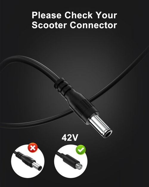 42V Replacement for Navic Electric Scooter Charger Compatible with NAVIC T5 T7 T9 36VDC 8.5" Solid Tires Electric Scooter