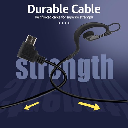 Retevis RB66 RB67 Walkie Talkie Earpiece with Mic, Type-C Plug, Only Compatible with Retevis RB66S RB66 RB67 Walkie-talkies, Two Way Radio Earpiece, 1-Wire with Inline PTT, Metal Collar Clip(2 Pack)