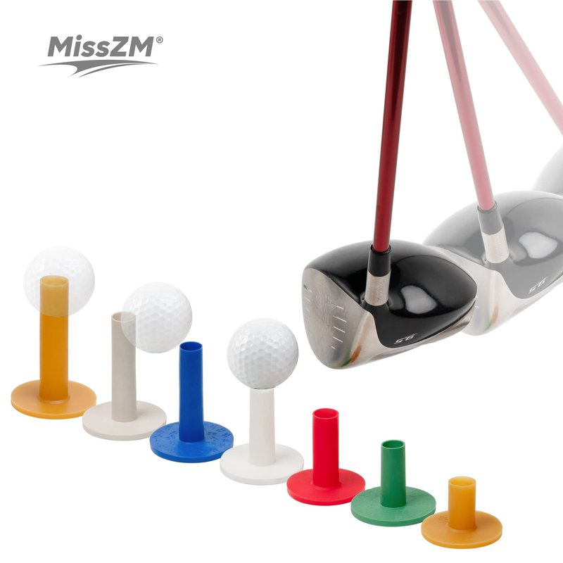 XMWangzi Improve Your Golf Game 5-Color & Height Rubber Tees - Perfect for Indoor/Outdoor Practice and Swing Training