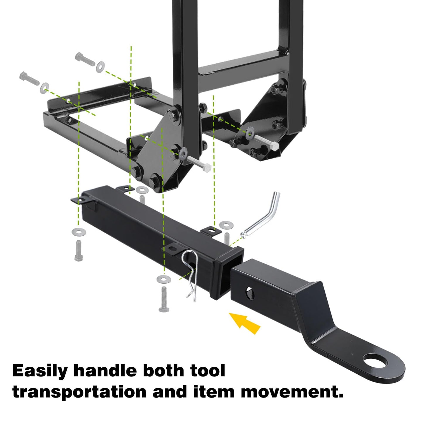 Roykaw Golf Cart Rear Seat Grab Bar & Trailer Hitch with Receiver Assembly Universal Compatible with EZGO Club Car Yamaha, Convenient to Tow and Easy to Instal