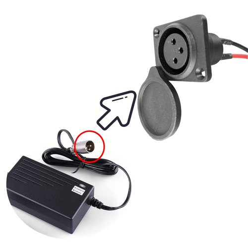 GLDYTIMES XLR Charging Port Socket for Razor MX500, MX650, Razor Crazy Cart SX500 McGrath Dirt Rocket, GT GT750, IZIP I1000, Mongoose M750, X-Treme X-600, Schwinn ST1000 3 Pin XLR Connector & Cable
