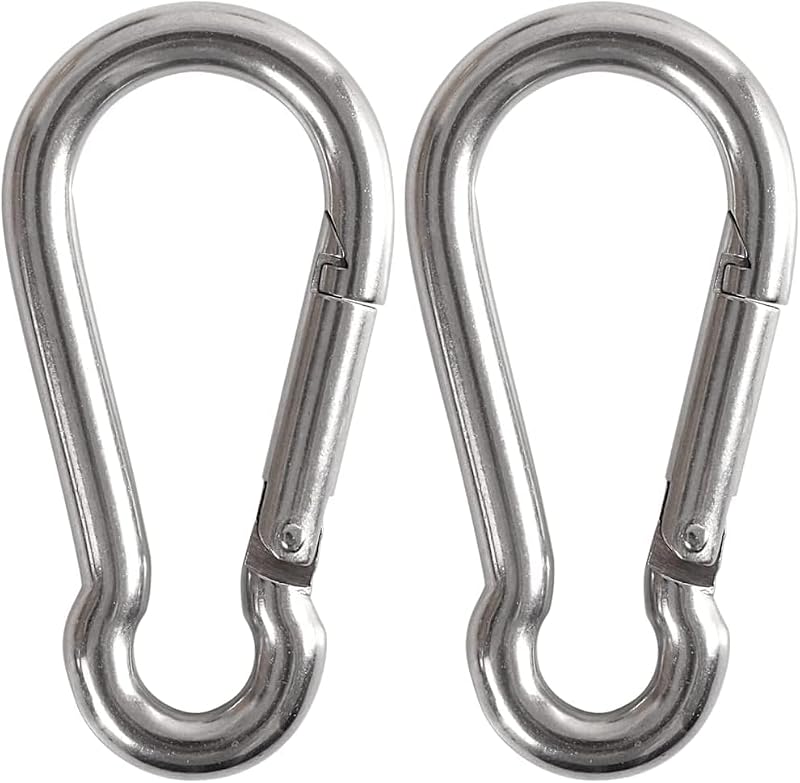Heavy Duty Carabiners - 2 Pack, 660LB Capacity, Silver