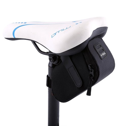 Cycling Frame Cell Phone Bag,Saddle Cycling Seat Bag Tail Pouch Package Under-seat Storage Bag Rack Mountain Road Pack Double Pouch Mount Phone Bags for Smartphone(Black)