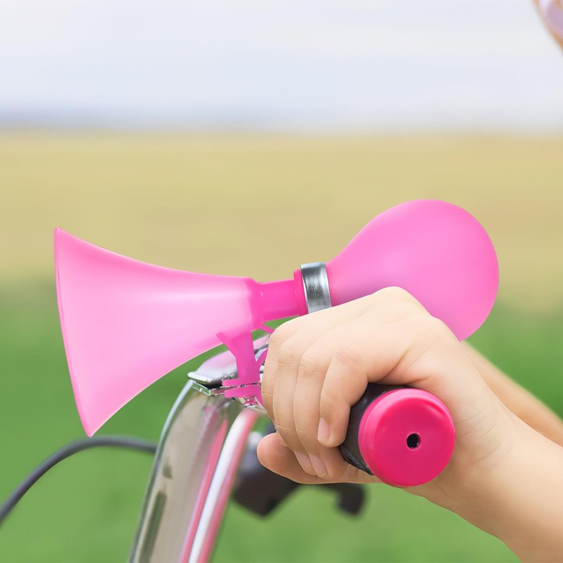 Toddmomy Pink Air Pressure Horn for Kids Bike and Scooter Loud Bicycle Noise Maker Lightweight Safe Outdoor Riding Accessory
