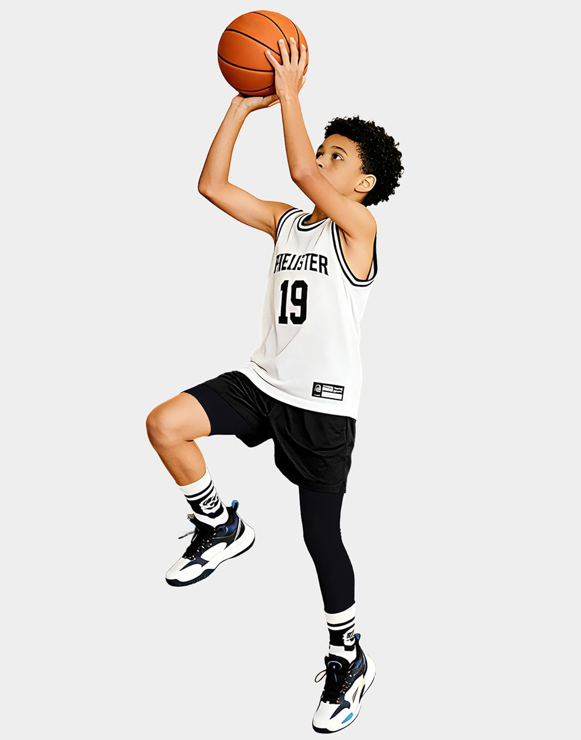 MIVEI Youth Boys Compression Leg Sleeve - 3/4 Basketball Tights for Active Kids | Stylish & Comfortable