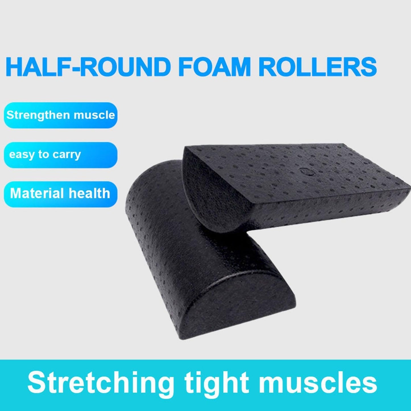 Half Cylinder Yoga Roller - Lightweight Half Moon Yoga Column Roller, Anti Slip D Shaped Foam Roller | Physical Therapyy Foam Roller, Recovery Foam Roller Suitable for Back Legs and Muscle Relief