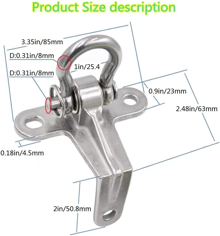Skiennix Stainless Steel Swing Hangers - Heavy-Duty Anti-Rust Design | 180° Silent Bearing, 1500LB Capacity
