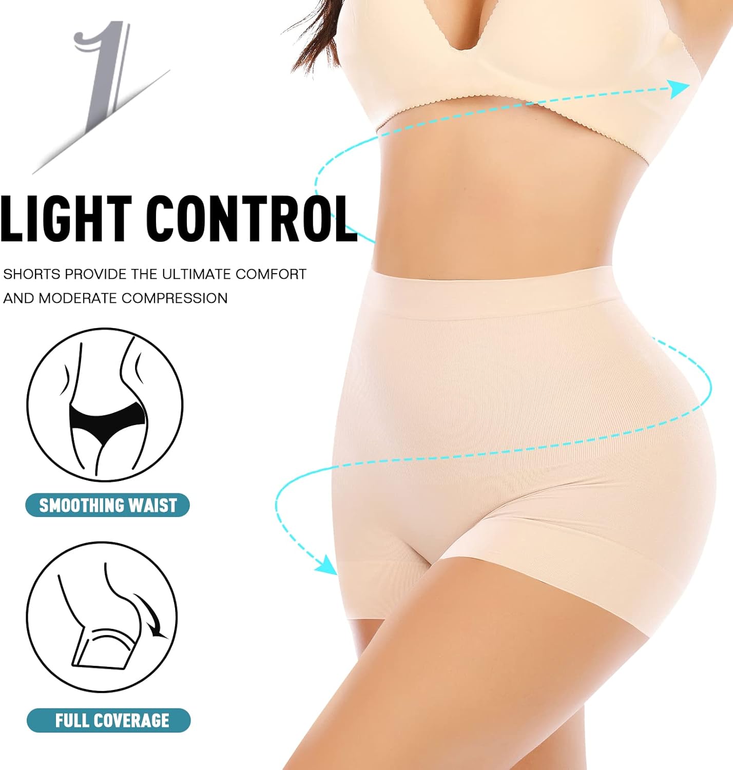 Werena Seamless Shaping Boyshorts - Tummy Control Slip Shorts for Women | Comfortable Under Dress Shapewear