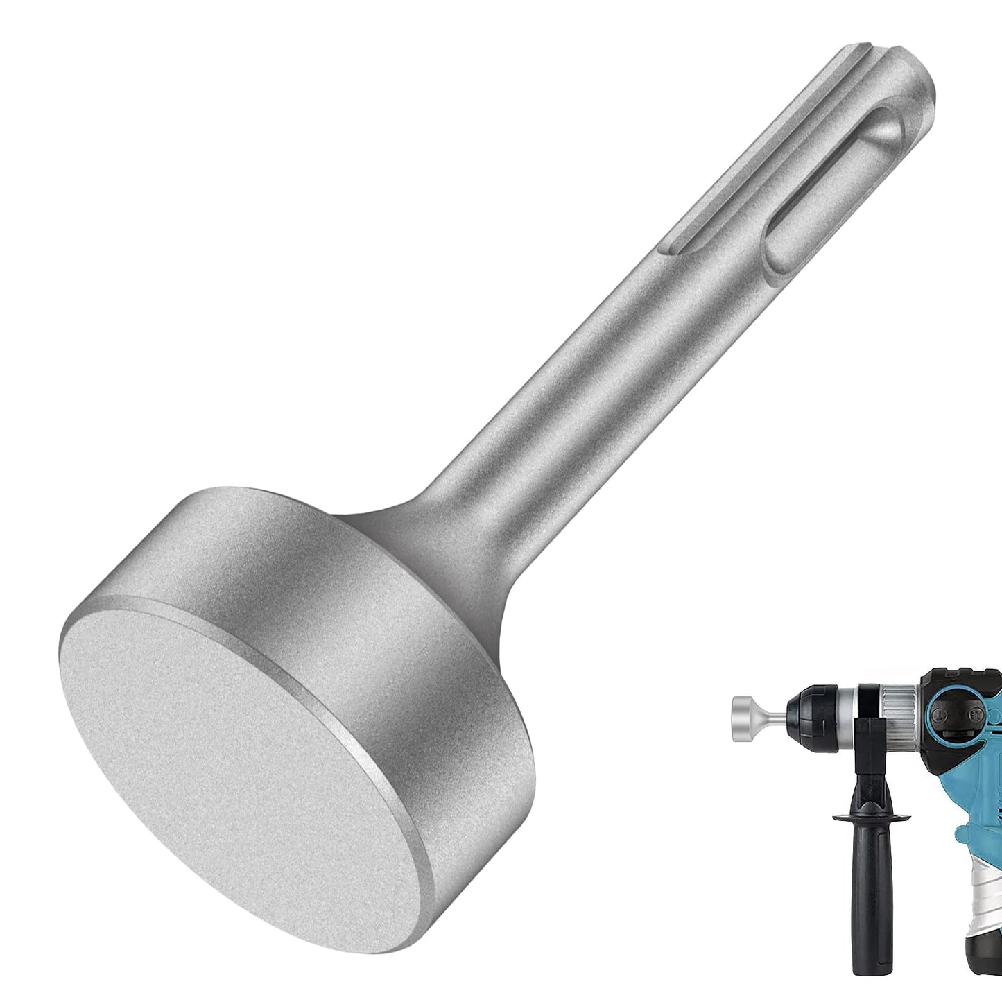 SDS Plus Ground Rod Driver, Heavy Duty Forged Steel Drill Bit Rotary Hammer Compatible with All Drills 85mm Grounding Driver Wear, Resistant Wide Compatibility Bits Socket (Flat)