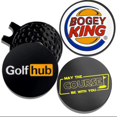 Golf Ball Marker Set 3-Pack with Magnetic Clip | Bogey King, Golfhub, May The Course Be with You | Great Golf Gift
