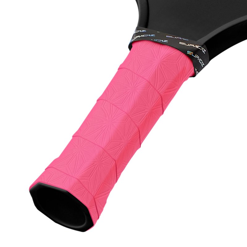 Supacaz SupaSuave Neon Pink Pickleball Overgrip - Tacky Pickleball Paddle Grip Tape Wrap - Pickle Ball Anti-Sweat Overwrap - 3pk