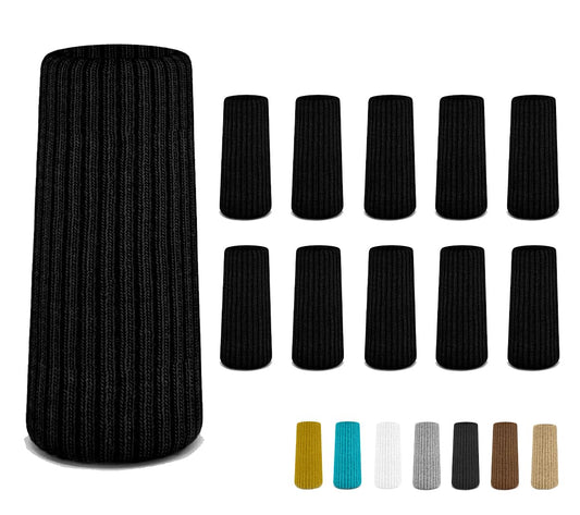 32 Pcs Black Premium Chair Leg Socks Protectors for Hardwood Floors - Do not Easily Fall Off - Very Easy to Put on - Fits All Leg Shapes - High Elastic Bar Stool Leg Covers - Furniture Pads