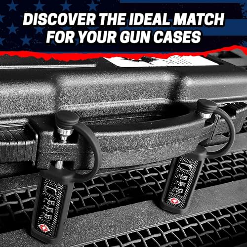 TSA Approved Heavy-Duty Gun Case Lock - Black, 2 Pack