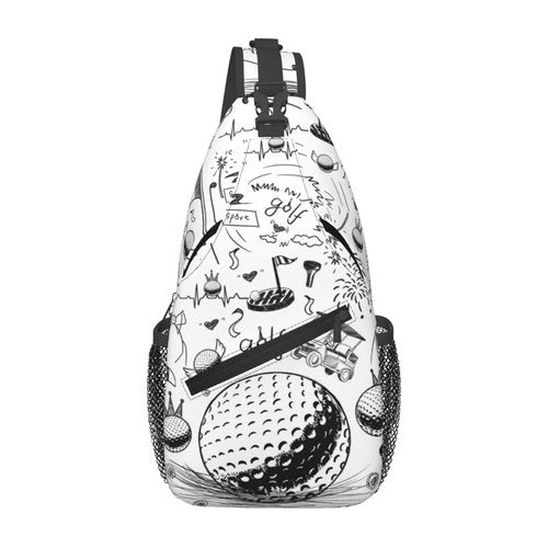 Golf Sling Bag Golf Balls Crossbody Backpack Sport Gym Chest Bags Hiking Travel Casual Daypack For Women Men Adults Gifts