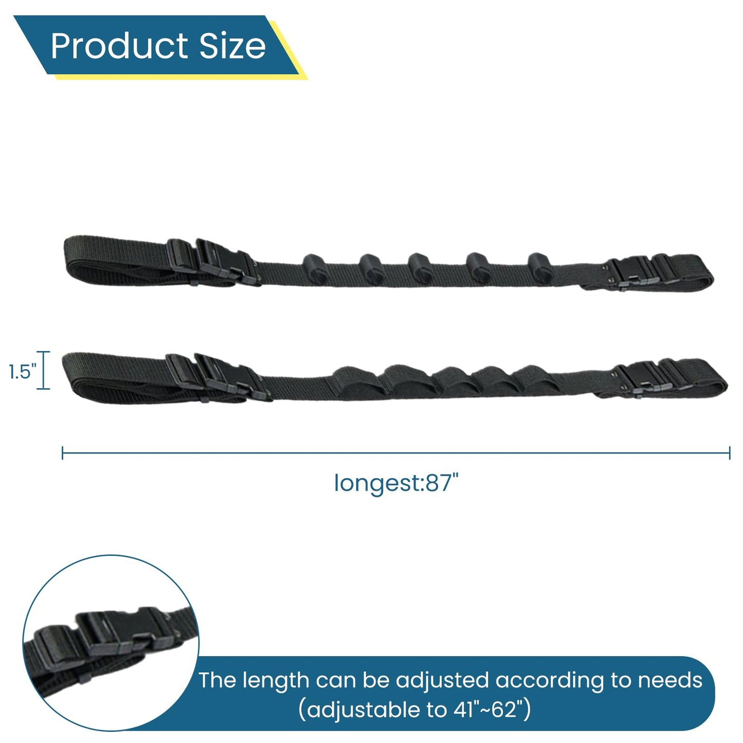 Shine123 Vehicle Fishing Rod Holder Strap, Outdoor Rod Racks Accessories for SUV, Wagons, Wrangler, 2 Pcs