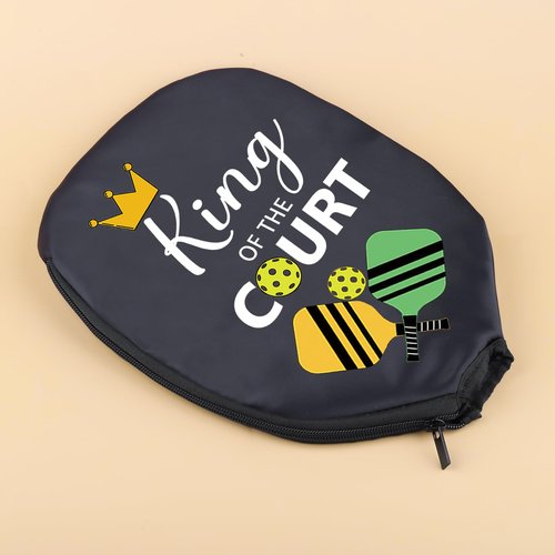 HOLLP 2PC Pickleball Paddle Covers Funny Sport Game Gift King/Queen of The Court Pickleball Paddle Bag (King)